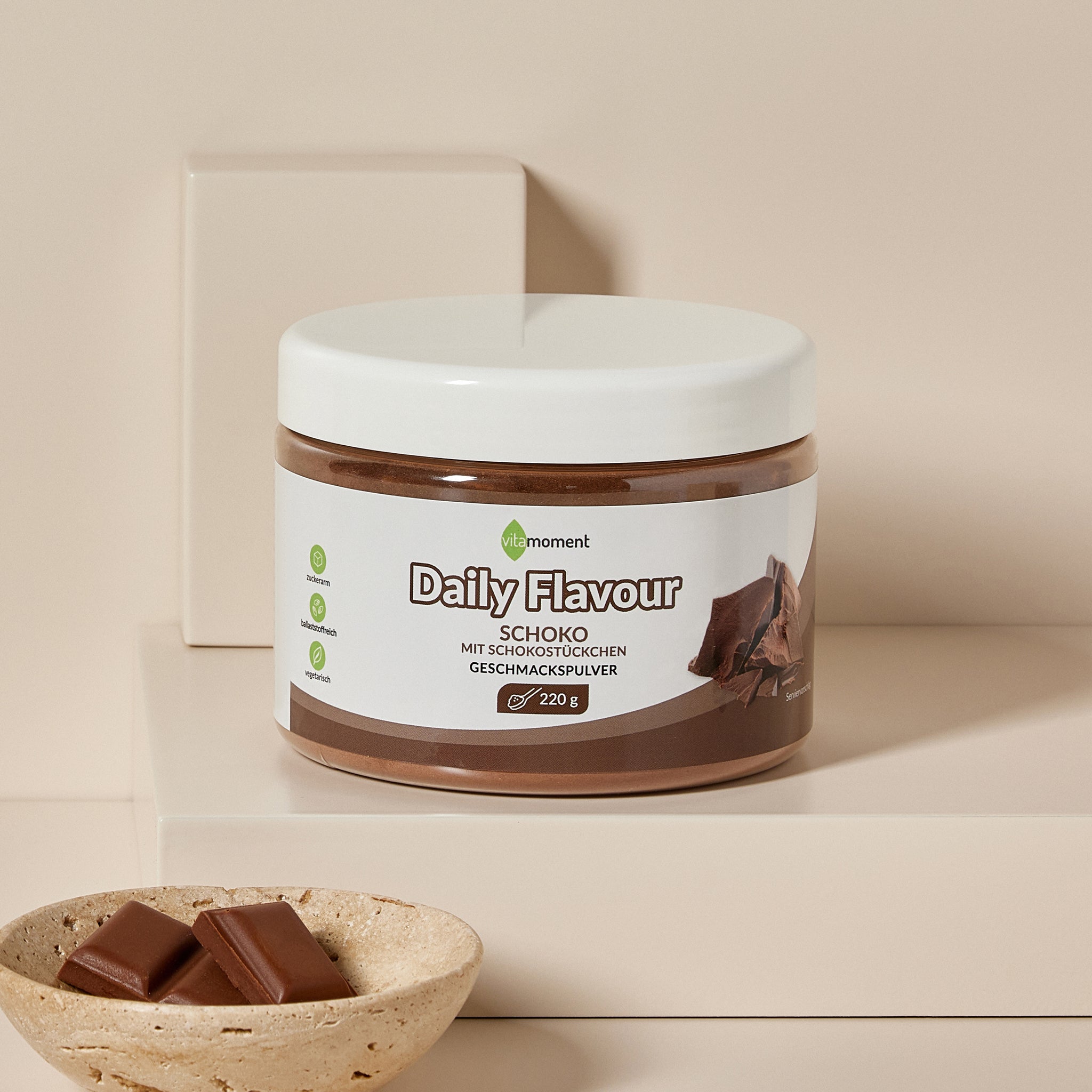 Daily Flavour Geschmackspulver - Schoko, 220g - VitaMoment Produkt