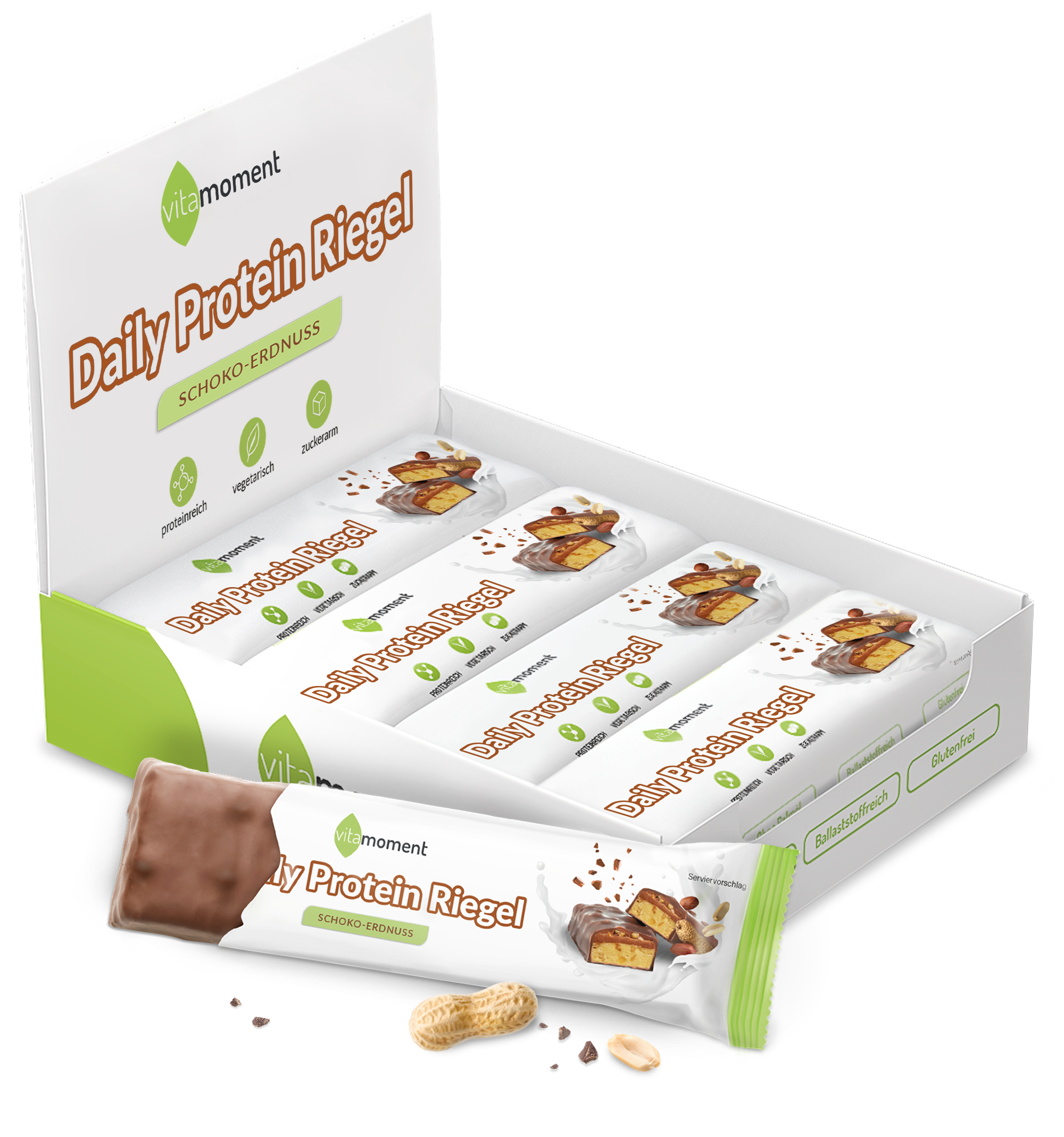 Daily Protein Riegel - Schoko-Erdnuss, 12er Box - VitaMoment Produkt