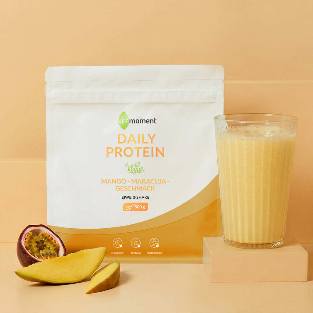 Daily Protein Shake Vegan - Mango-Maracuja, 500g - VitaMoment Produkt