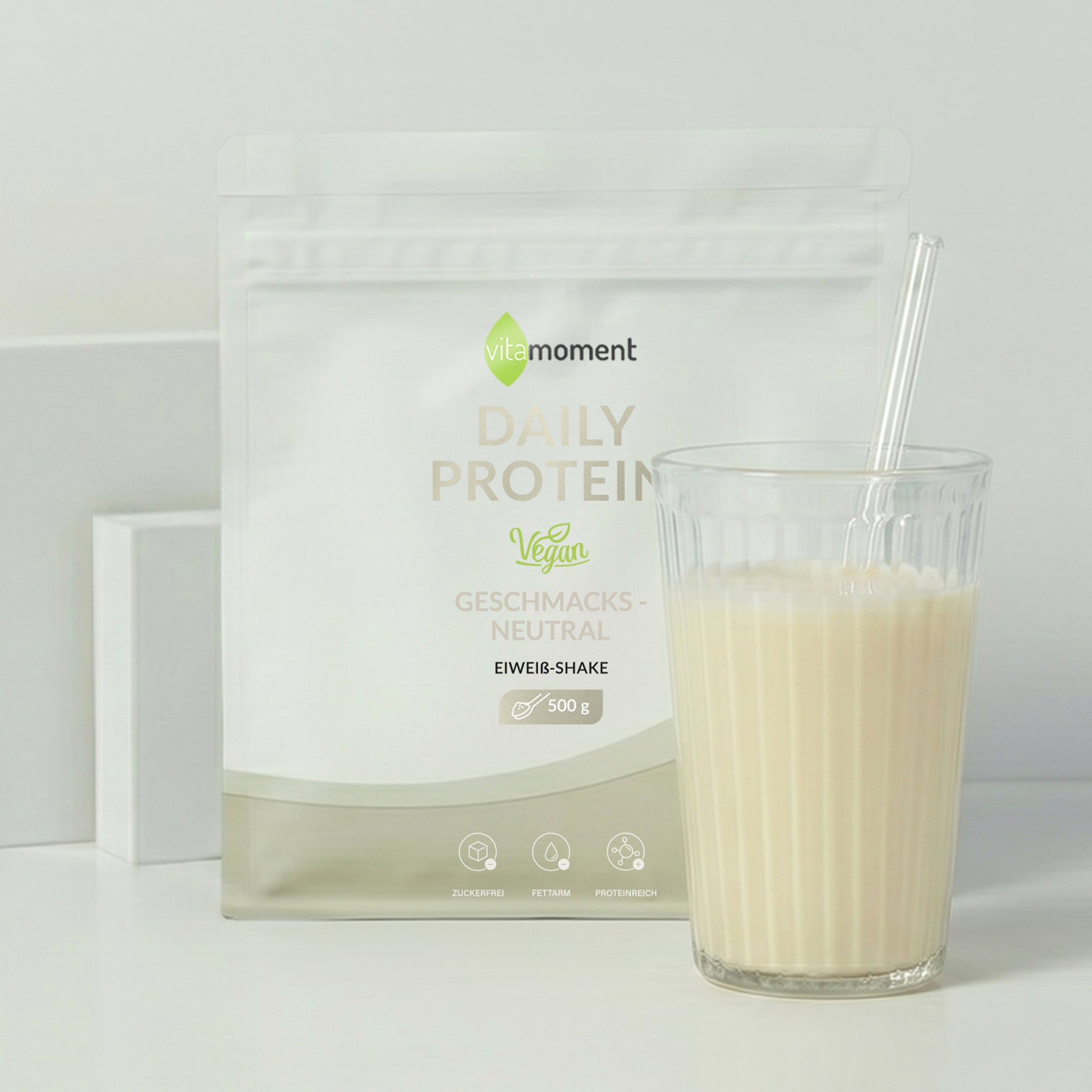 Daily Protein Shake Vegan - Neutral, 500g - VitaMoment Produkt