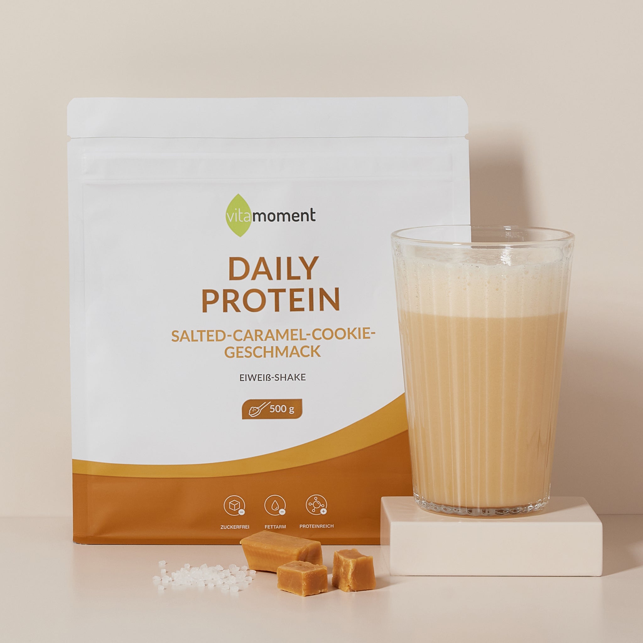 Daily Protein Shake - Salted-Caramel-Cookie, 500g - VitaMoment Produkt