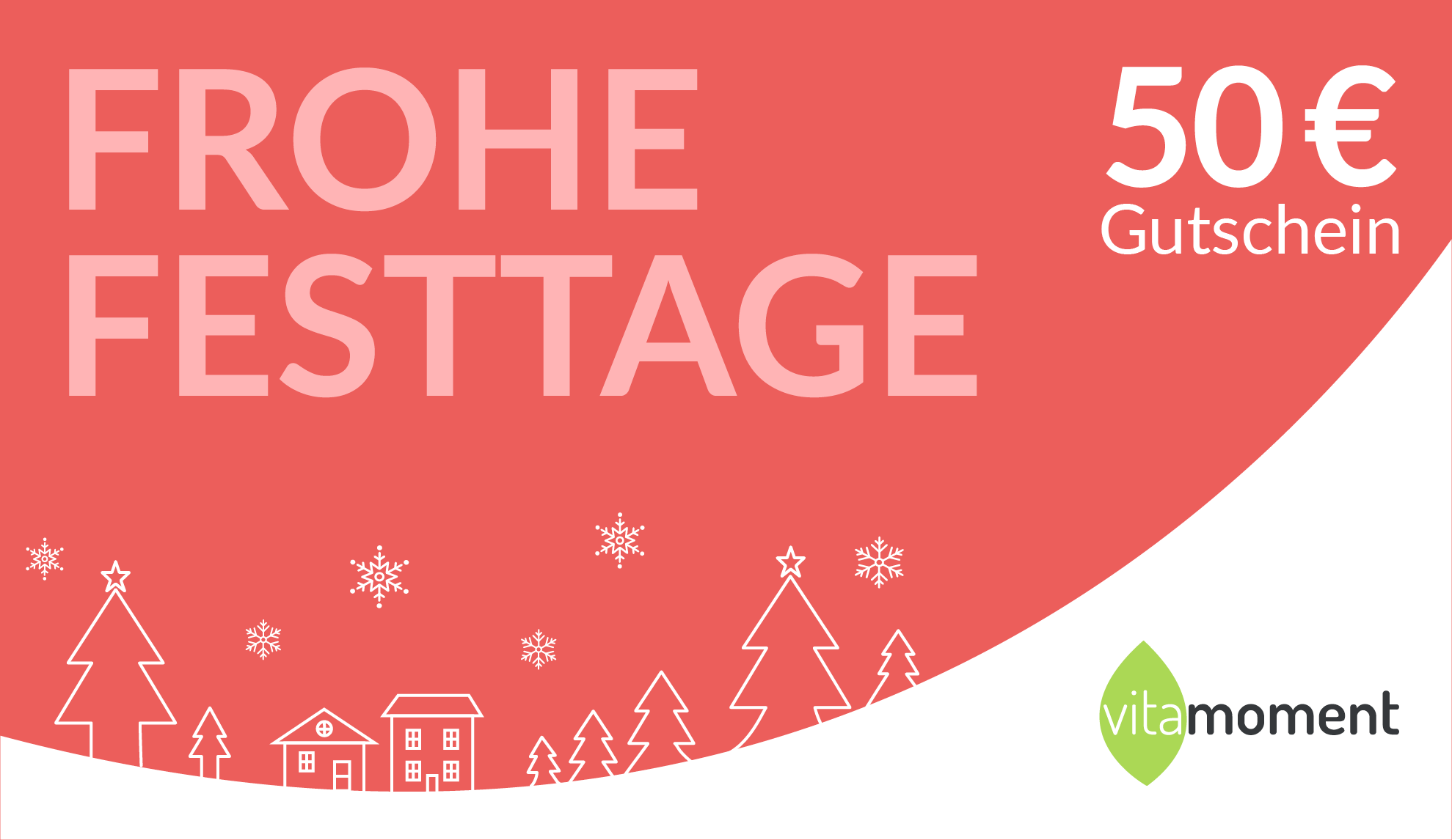 VitaMoment Gutschein "Frohe Festtage" - 50 € - VitaMoment Produkt